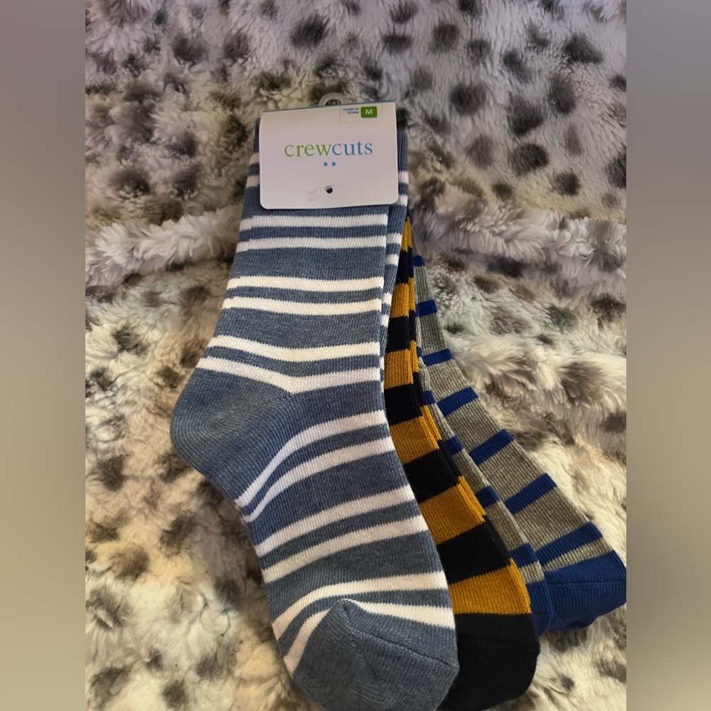 Boys NWT Crewcuts 3 pack striped socks